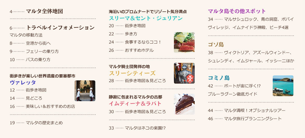 マルタガイドブックの目次